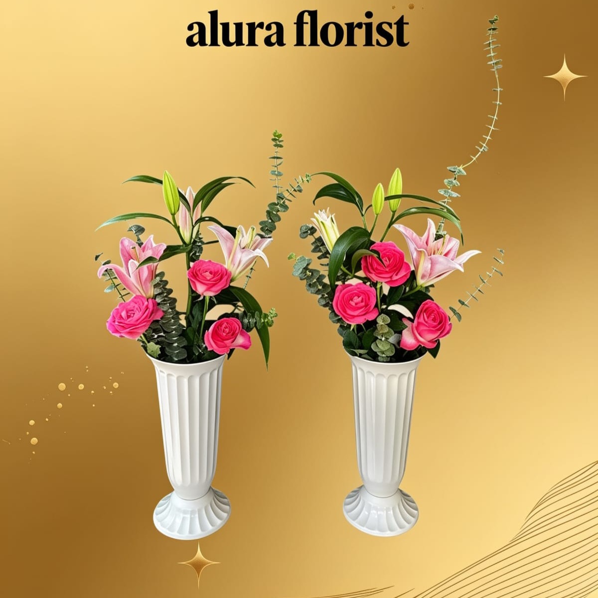 Rangkaian bunga segar di toko florist