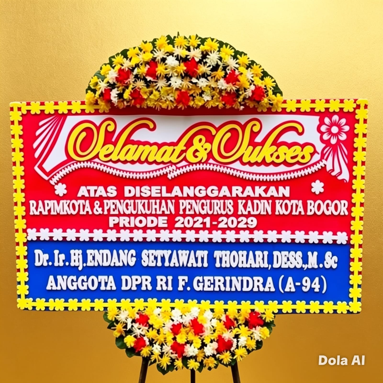 Rangkaian bunga untuk ucapan